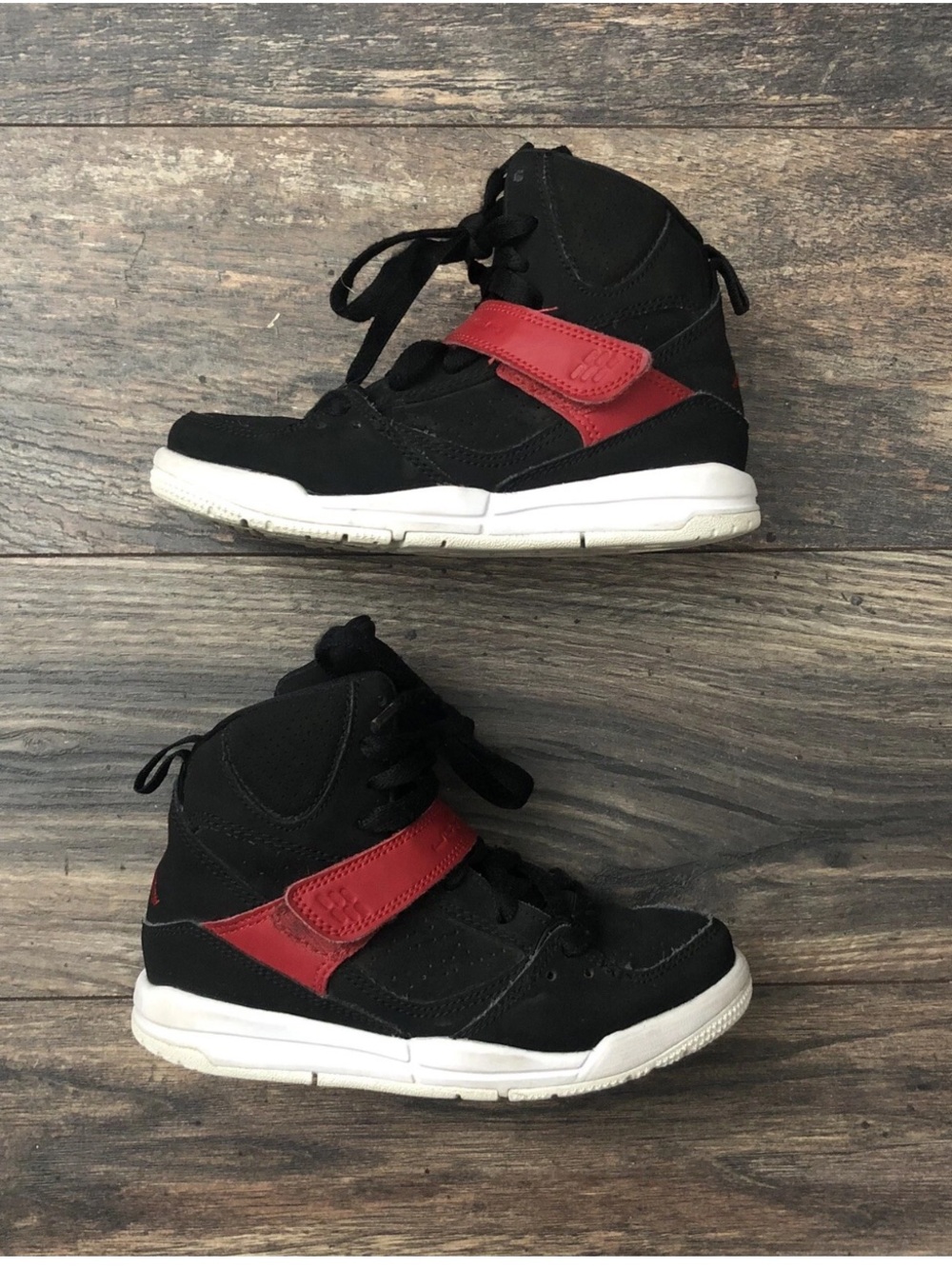 Nike Air Jordan Flight 45 High Boy's Size 11.5C Black Red Basketball Shoes